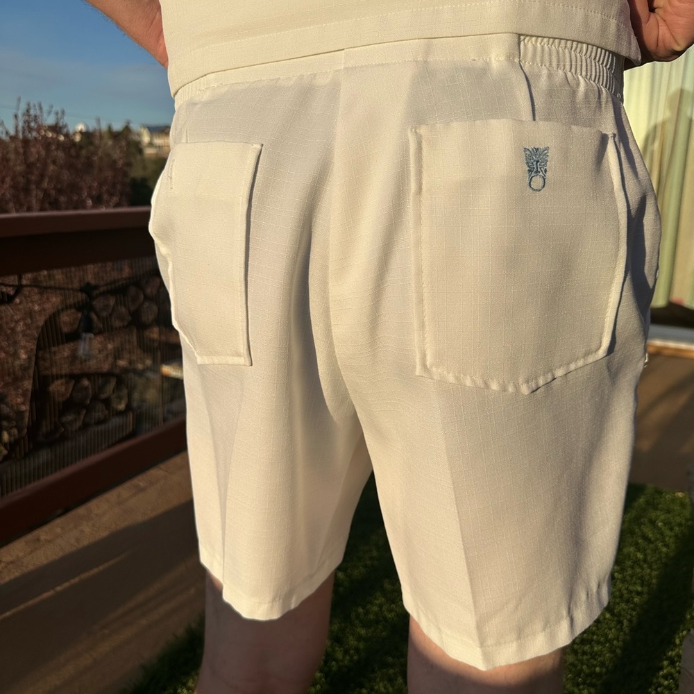 Cream White 100% Autrhtic Vintage 70’s Iolani Hawaii Shirt w/Matching Shorts - Picture 4 of 12